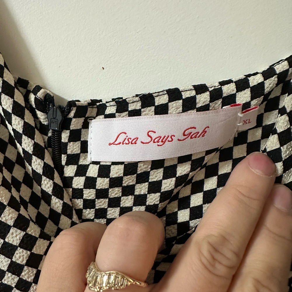 Lisa says gah checkered midi dress XL